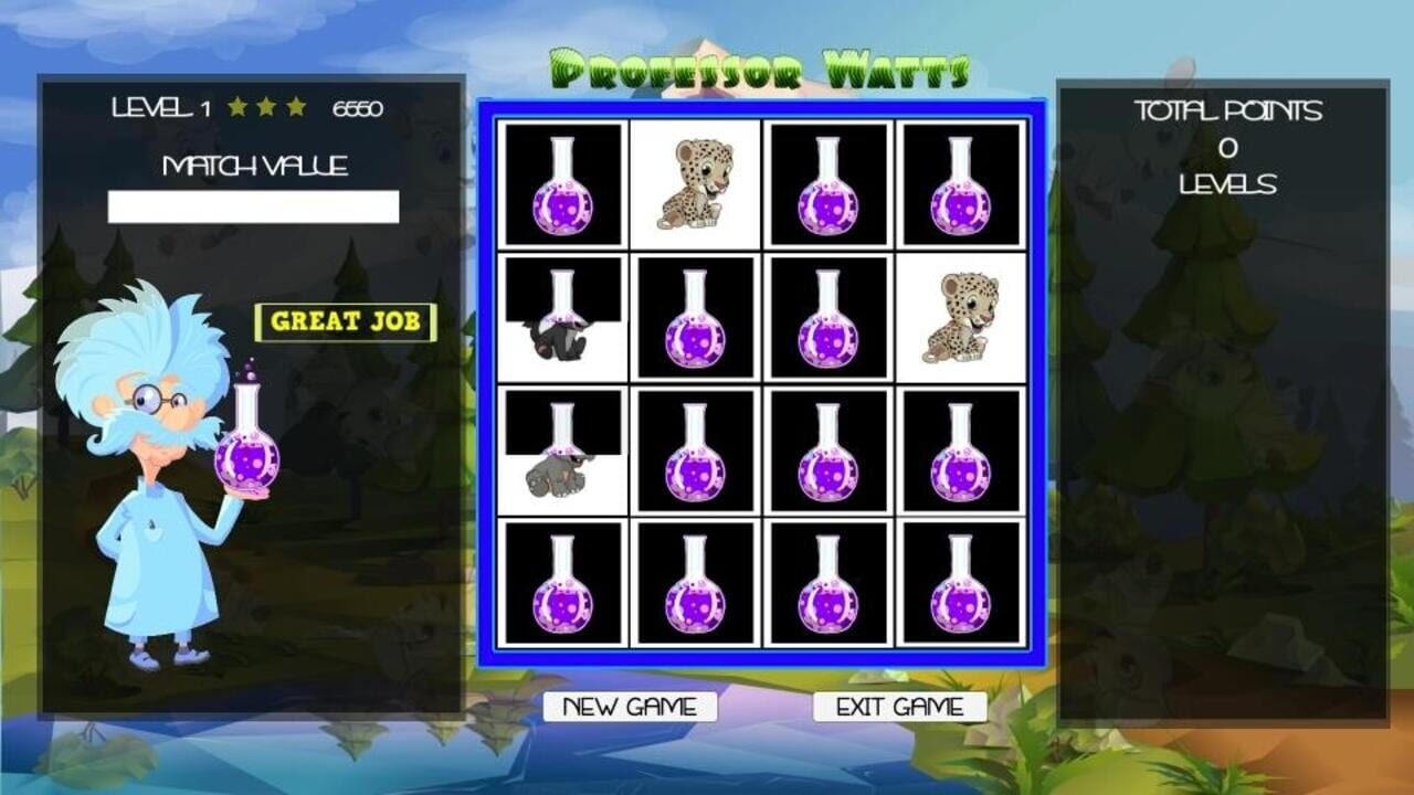 Professor Watts Memory Match: Cute Animals — Screenshot 2