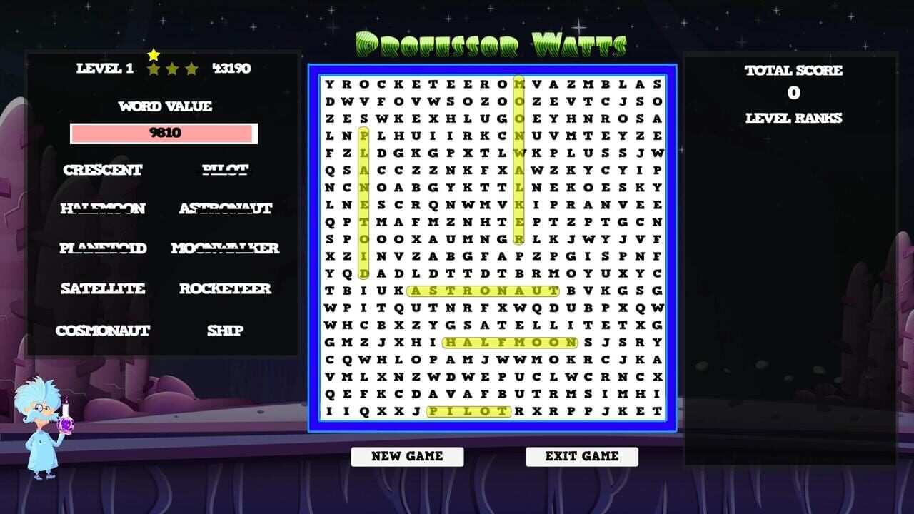 Professor Watts Word Search: Space Voyage — Screenshot 4