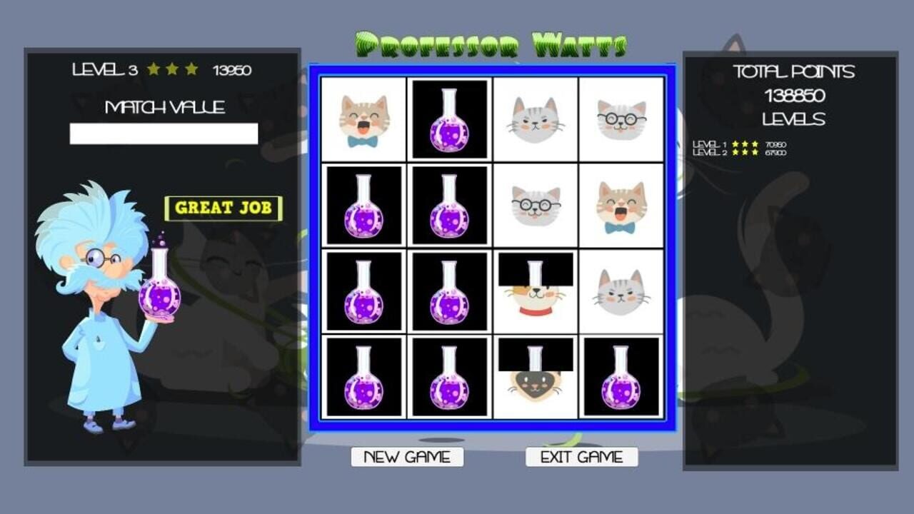 Professor Watts Memory Match: Cats — Screenshot 4