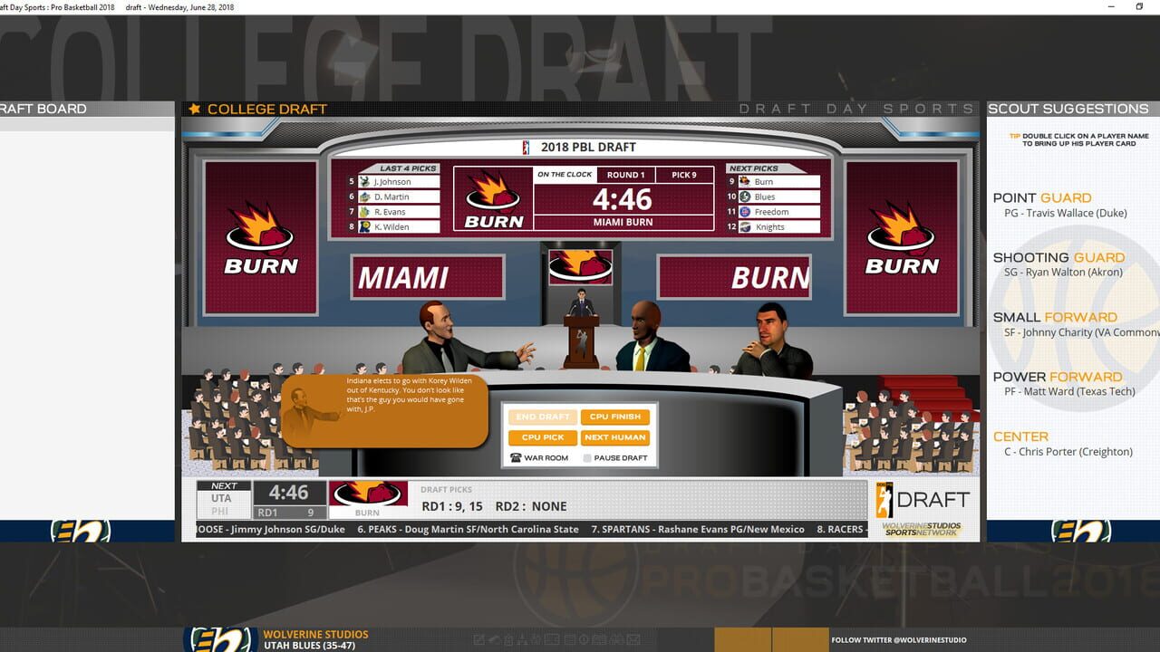 Draft Day Sports: Pro Basketball 2018 — Screenshot 4