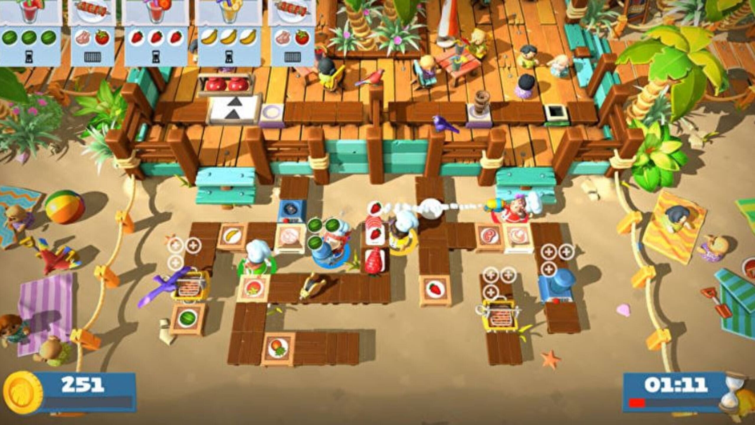 Screenshot from Overcooked! 2: Surf 'n' Turf