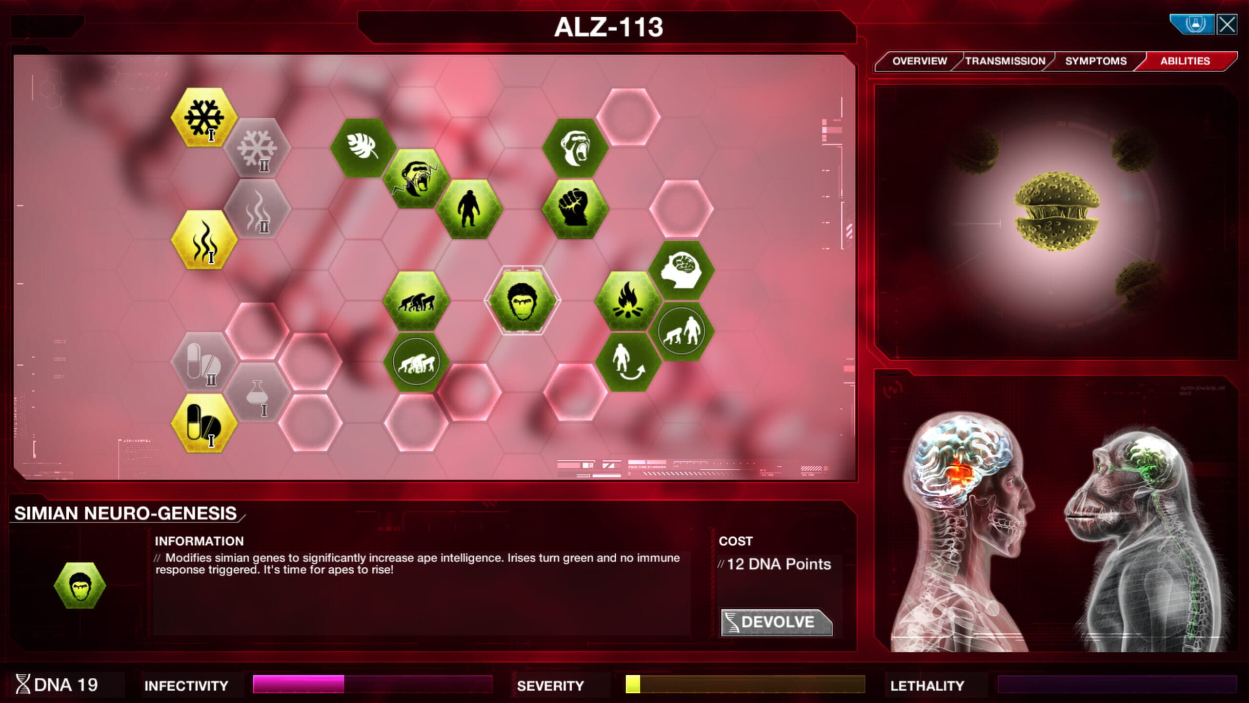 Screenshot from Plague Inc: Evolved