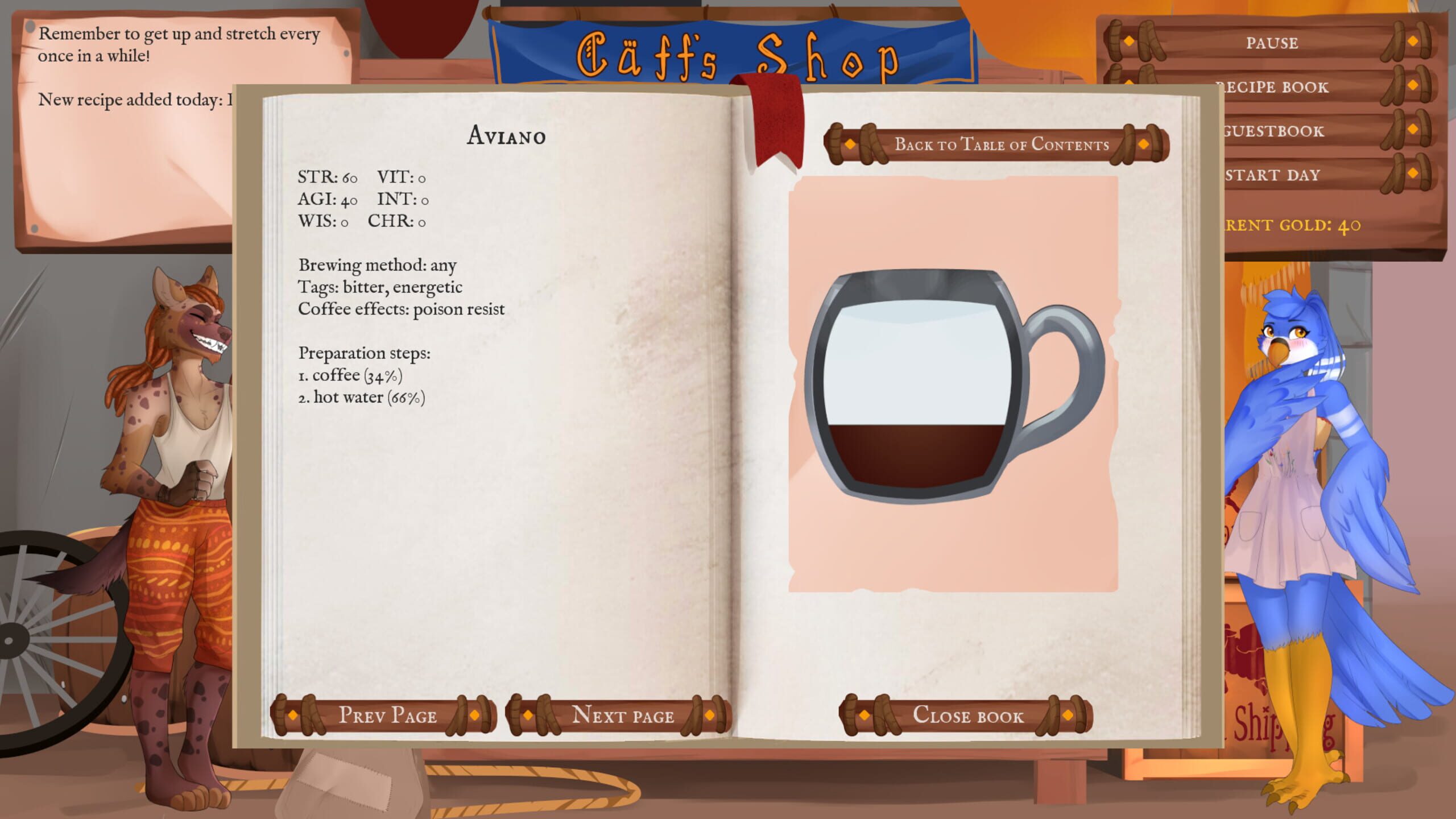 Screenshot do game Birb Café