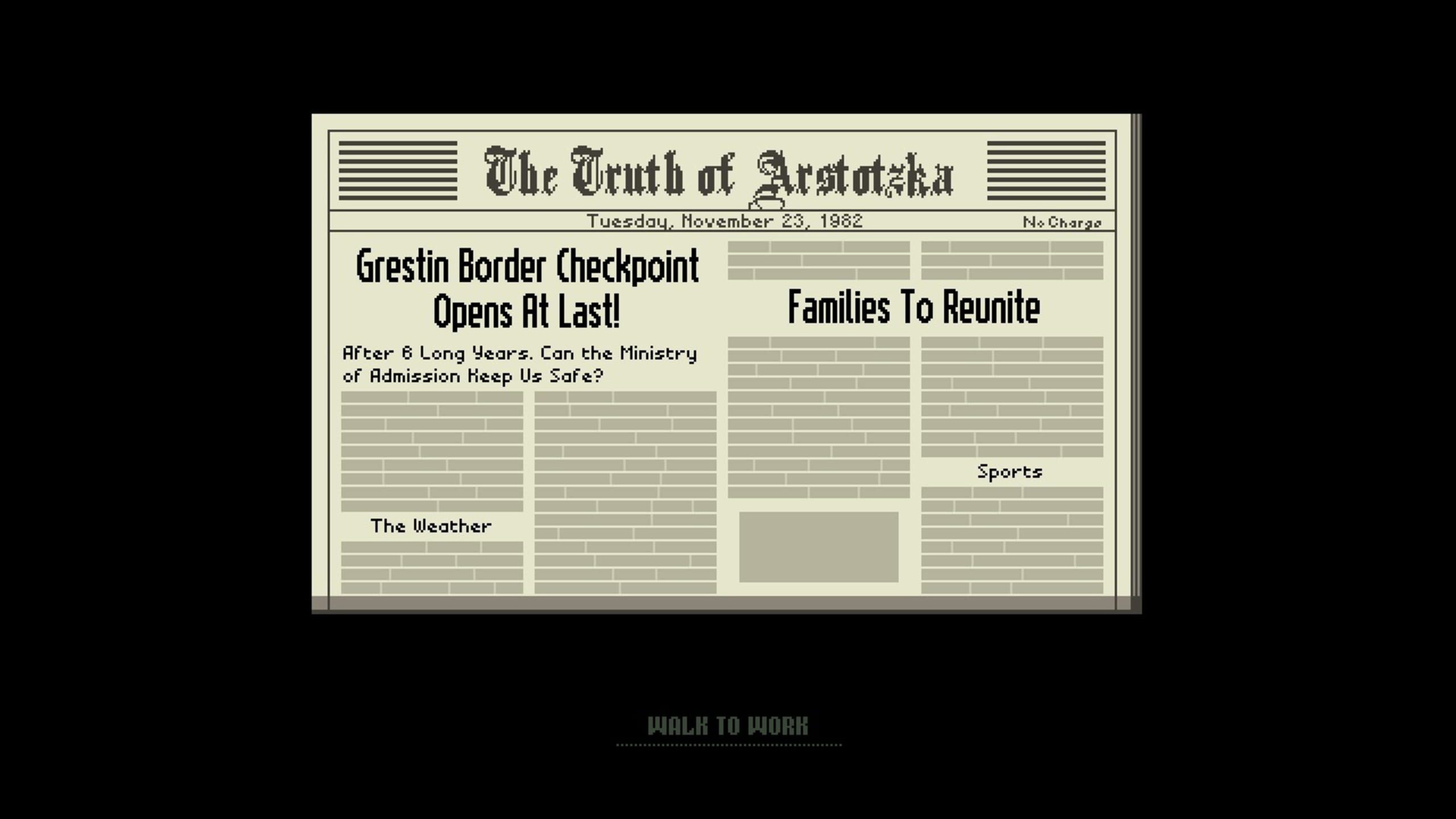 Screenshot from Papers, Please