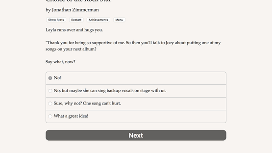 Choice of the Rock Star Screenshot