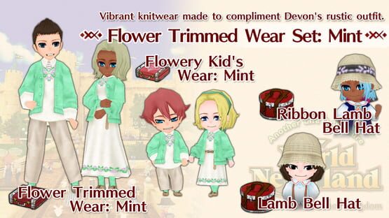 WorldNeverland: lower Trimmed Wear Set - Mint gameplay screenshot