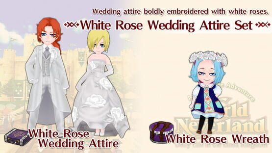WorldNeverland: White Rose Wedding Attire Set gameplay screenshot