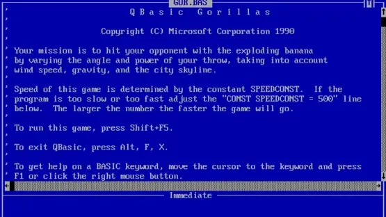 Qbasic Gorillas screenshot 5