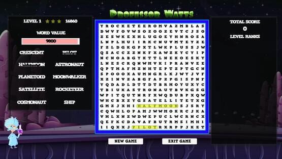 Professor Watts Word Search: Space Voyage screenshot 1