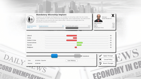 Democracy 3: Clones and Drones Screenshot