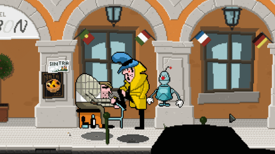 Detective Case and Clown Bot in: Murder in the Hotel Lisbon Screenshot