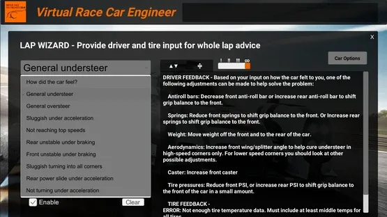 Virtual Race Car Engineer 2020 screenshot 3