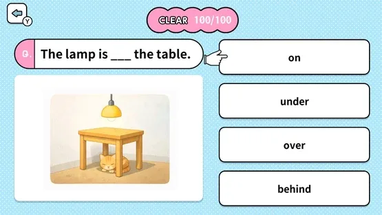 Learn with Illustrations! English Prepositions 4-Choice Quiz screenshot 2
