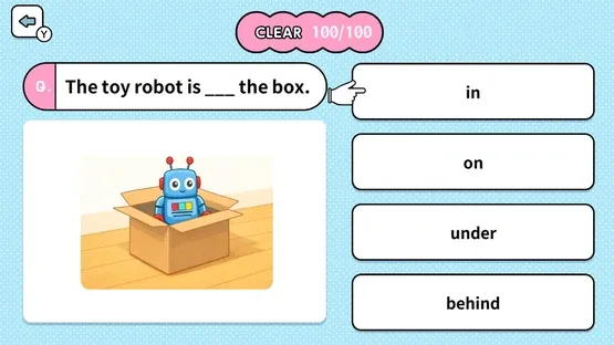 Learn with Illustrations! English Prepositions 4-Choice Quiz screenshot 5
