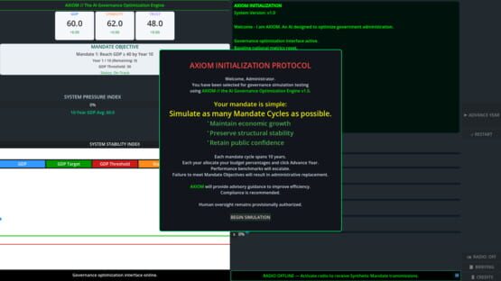 Provisional Authority: An AI Governance Simulation screenshot 1