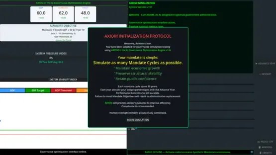 Provisional Authority: An AI Governance Simulation screenshot 1
