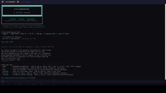 Silverbrook: a Text-Based RPG screenshot 1