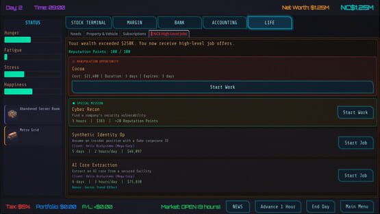 Neo Capitalist: Stock Market Survival Simulator screenshot 5