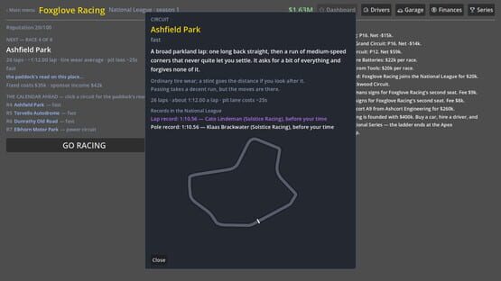 Backmarkers: A Racing Management Sim gameplay screenshot 11
