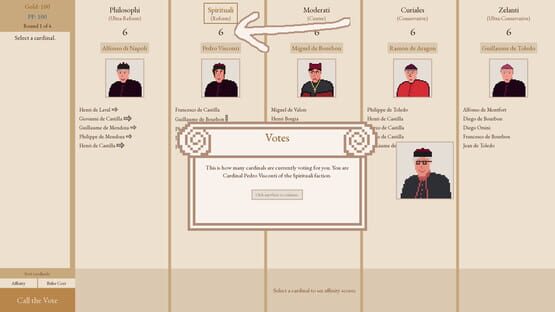 Screenshot of Papabile