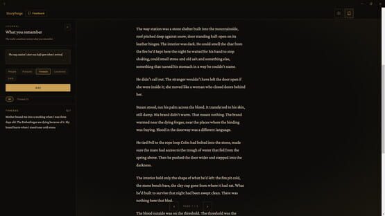 StoryForge kuvakaappaus 4