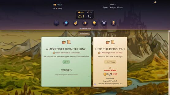 Fantasy Idle RPG gameplay screenshot