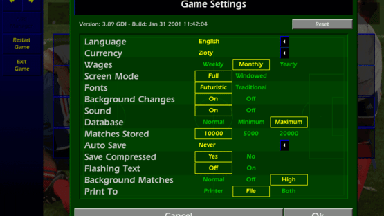 Championship Manager: Season 00/01 Screenshot