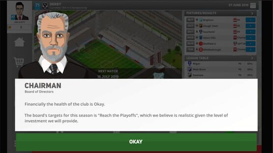 Képernyőkép erről: Club Soccer Director PRO 2020