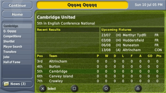 Football Manager Handheld Screenshot