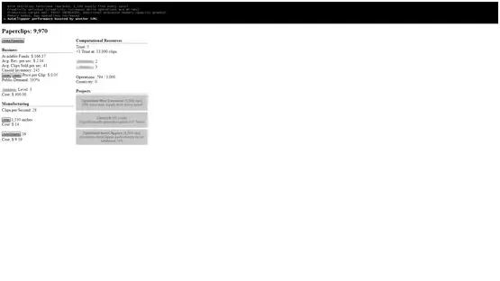 Universal Paperclips screenshot 2