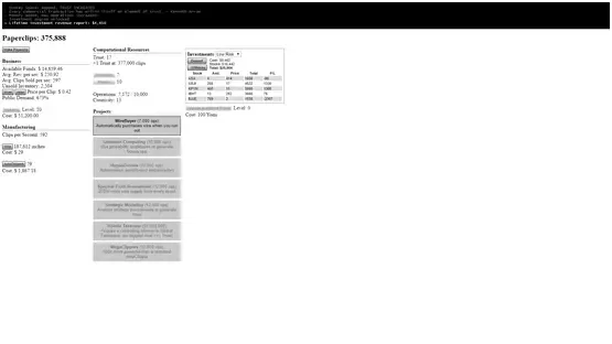 Universal Paperclips screenshot 3