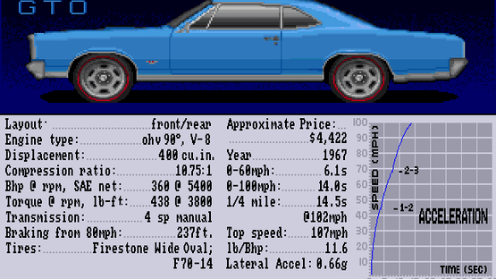 Test Drive II: Car Disk - The Muscle Cars Screenshot