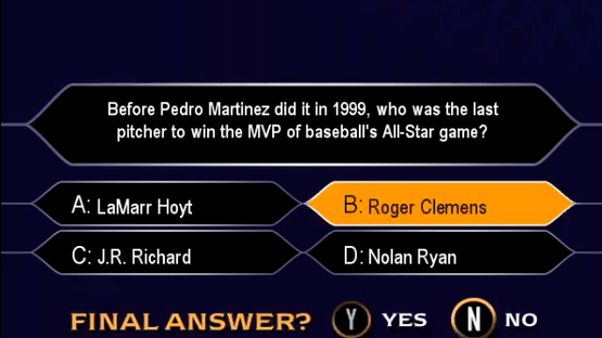 Who Wants to Be a Millionaire: Sports Edition Screenshot