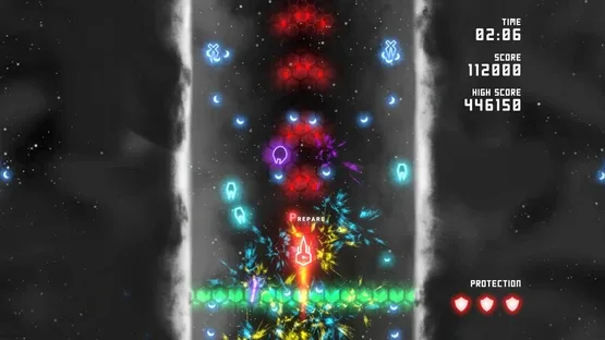 Neon Ships: The Type'em Up Shooter gameplay screenshot 2
