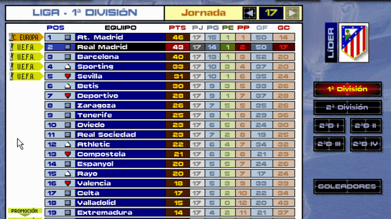 PC Fútbol 5.0 Screenshot