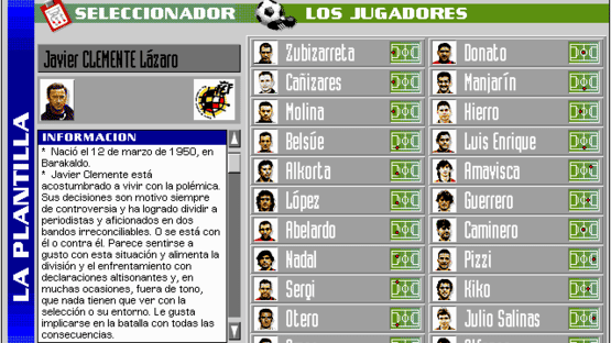 PC Selección Española de Fútbol Eurocopa '96 Screenshot