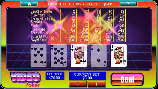 Video Poker at Aces Casino Screenshot