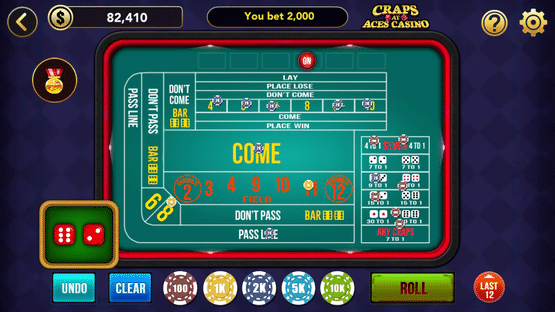 Craps at Aces Casino Screenshot