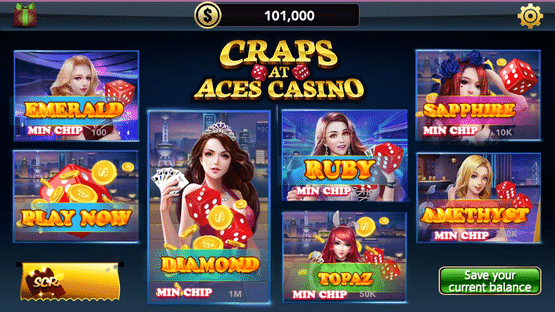 Craps at Aces Casino Screenshot