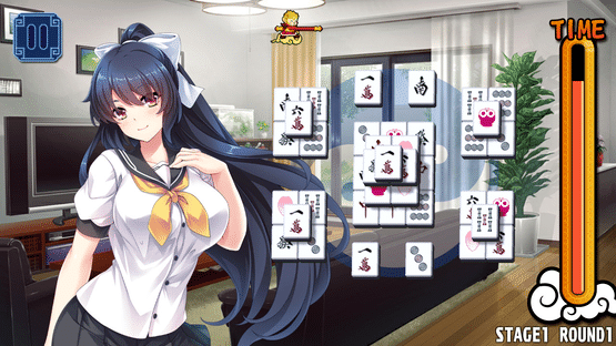 Pretty Girls Mahjong Solitaire: Blue Screenshot