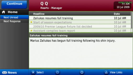 Football Manager Handheld 2010 Screenshot