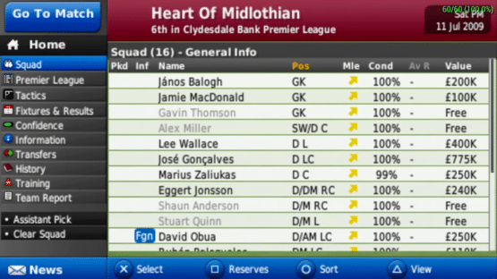 Football Manager Handheld 2010 Screenshot