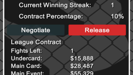 MMA Manager Screenshot
