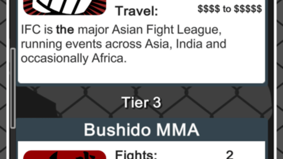 MMA Manager Screenshot