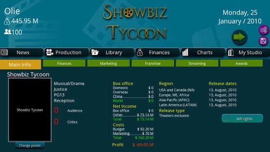 Showbiz Tycoon screenshot 2