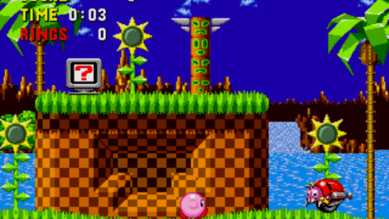 Kirby in Sonic the Hedgehog Screenshot