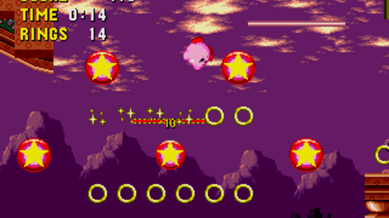 Kirby in Sonic the Hedgehog Screenshot