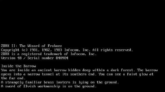 The Zork Anthology Screenshot