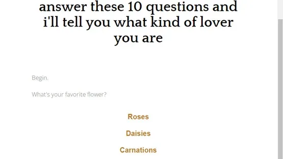 Answer These 10 Questions And I'll Tell You What Kind of Lover You Are screenshot 2