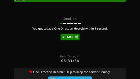 One Direction Heardle Screenshot